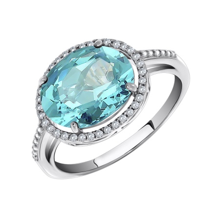 Купить кольцо из серебра с кварцем и фианитами в интернет-магазине KRASNOE
