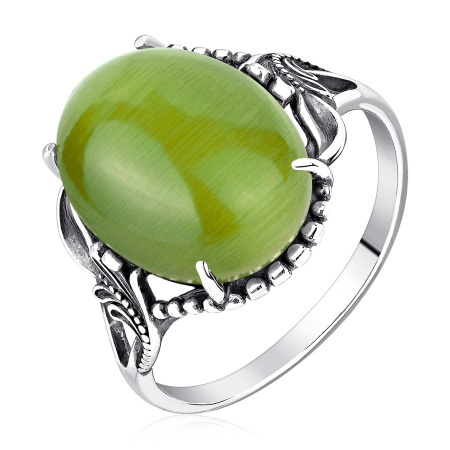 Купить кольцо из серебра с кошачий глазом в интернет-магазине KRASNOE