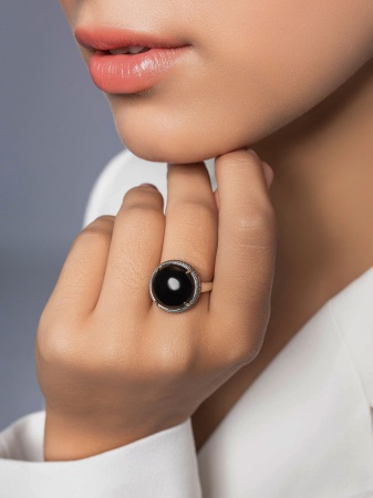 Купить кольцо из серебра с агатом в интернет-магазине KRASNOE