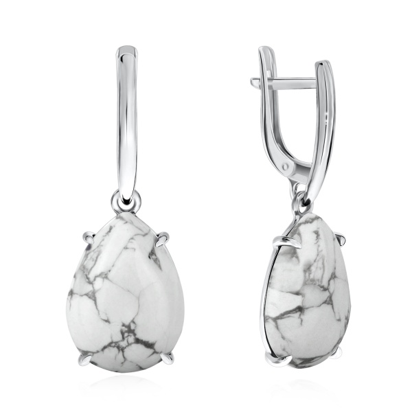 Серьги из серебра с кахолонгом