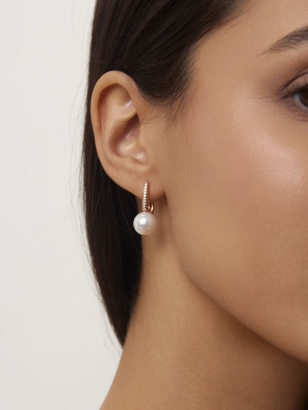 Серьги из серебра с жемчугом 2340241557-1 от KRASNOE, металл Серебро, вставка Жемчуг Имитация