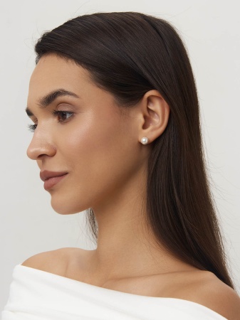 Пусеты из серебра с жемчугом