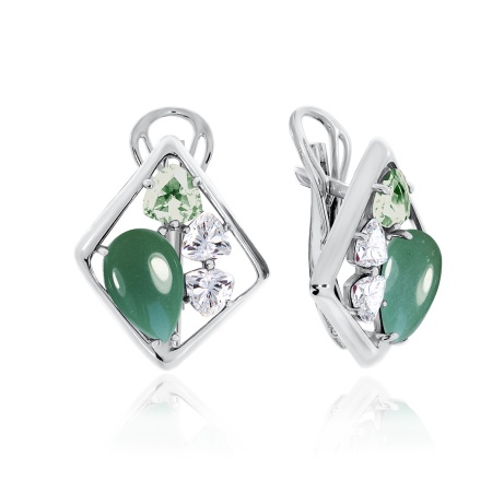 Серьги из серебра с авантюрином