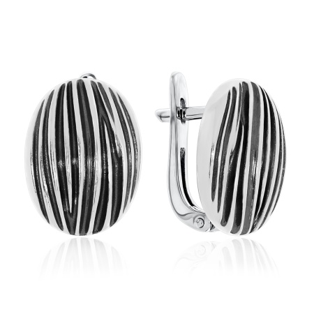 Серьги из серебра без вставок 2310401377 от KRASNOE, металл Серебро, вставка Без вставок