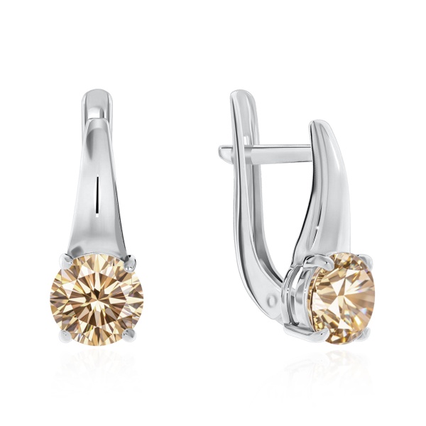 Серьги из серебра с муассанитом 2340970254-39 от KRASNOE, металл Серебро, вставка Муассанит