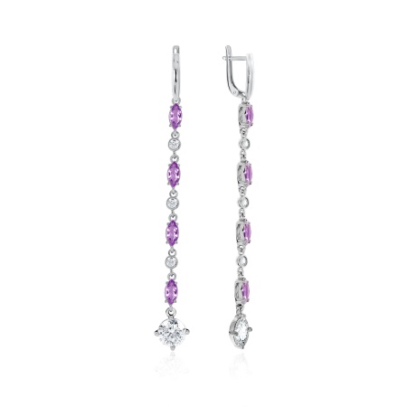 Серьги из серебра с аметист 2340792510л от KRASNOE, металл Серебро, вставка Аметист Серьги из серебра с аметист 2340792510л от KRASNOE, металл Серебро, вставка Аметист