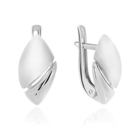 Серьги из серебра без вставок 2340400900 от KRASNOE, металл Серебро, вставка Без вставок