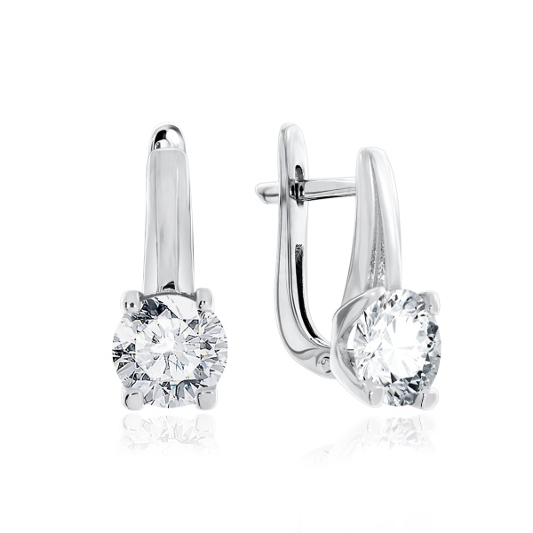 Серьги из серебра с фианитами
