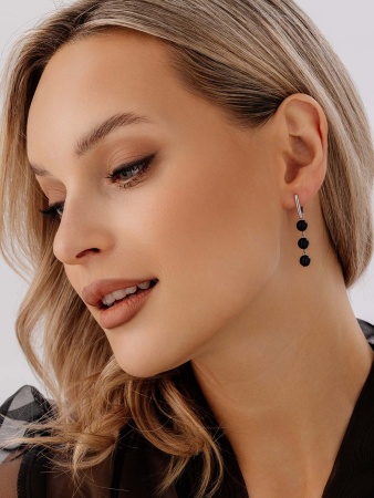 Серьги из серебра с агатами со скидкой