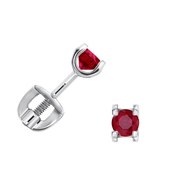 Пусеты из серебра с корундом П340162130-37 от KRASNOE, металл Серебро, вставка Корунд Натур.