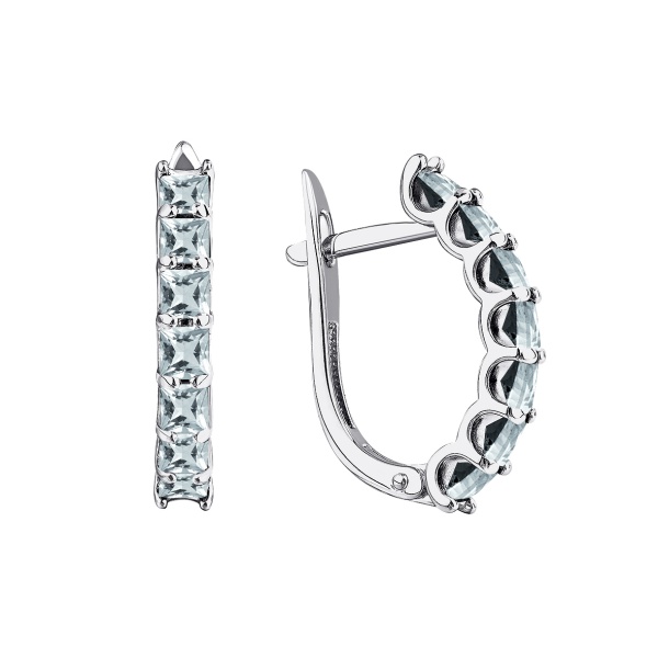 Серьги из серебра с фианитами 2340201958 от KRASNOE, металл Серебро, вставка Фианит Серьги из серебра с фианитами 2340201958 от KRASNOE, металл Серебро, вставка Фианит