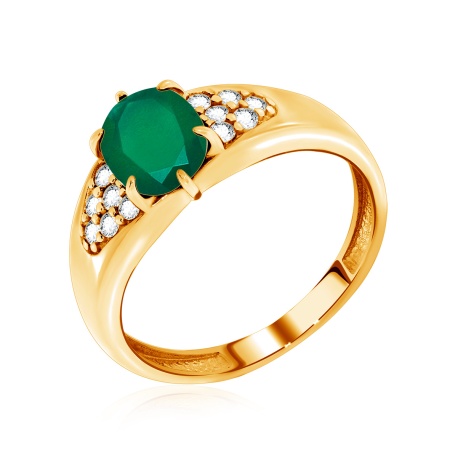 Купить кольцо из серебра с агатом и фианитами в интернет-магазине KRASNOE