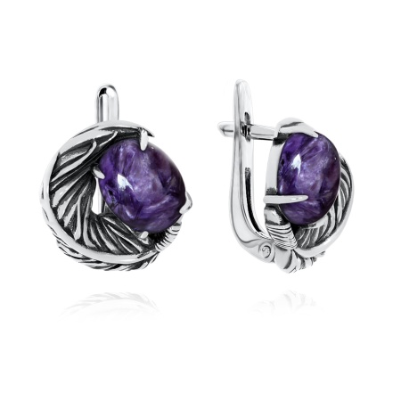 Серьги из серебра  2310461601 от KRASNOE, металл Серебро, вставка Чароит