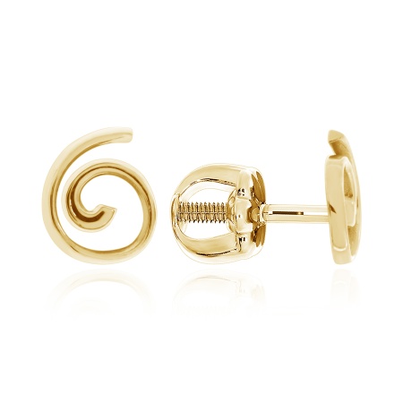 Пусеты из серебра без вставок 2320402139 от KRASNOE, металл Серебро, вставка Без вставок