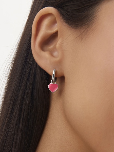 Серьги из серебра с эмалью со скидкой