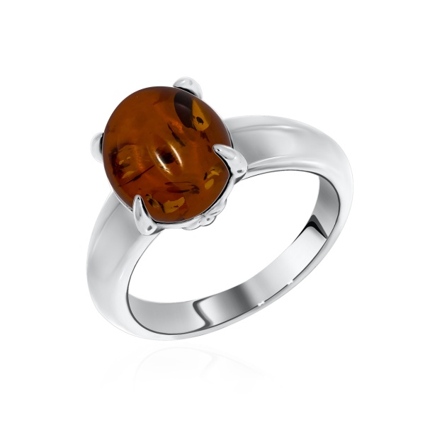 Купить кольцо из серебра с янтарём в интернет-магазине KRASNOE