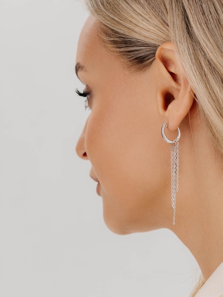 Серьги из серебра без вставок в ювелирном интернет-магазине