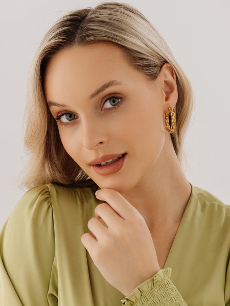 Серьги из серебра с цитринами в ювелирном интернет-магазине