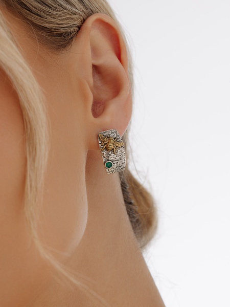 Серьги из серебра с агатами 2317391769-60 от KRASNOE, металл Серебро, вставка Агат