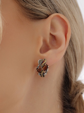 Серьги из серебра с кристаллом