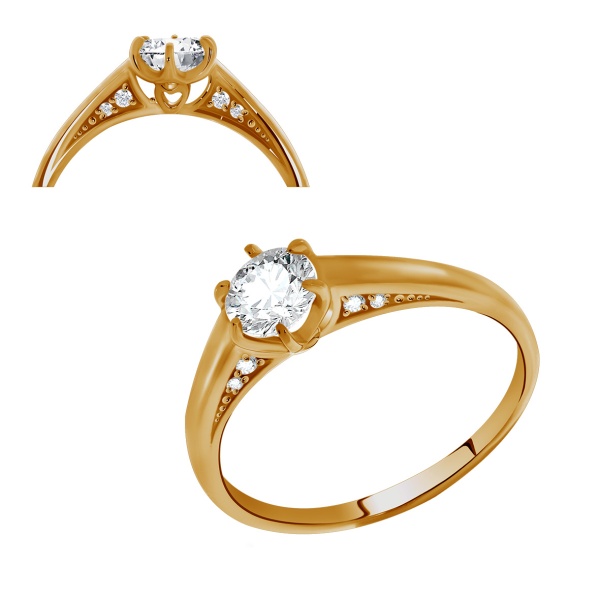 Кольцо из серебра с фианитами со скидкой