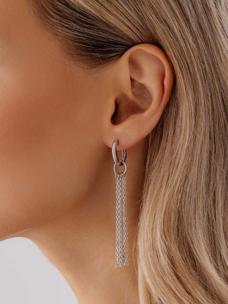 Серьги из серебра без вставок в ювелирном интернет-магазине