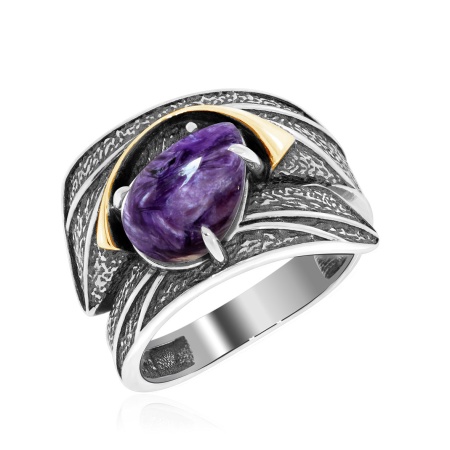 Купить кольцо из серебра с чароитом в интернет-магазине KRASNOE