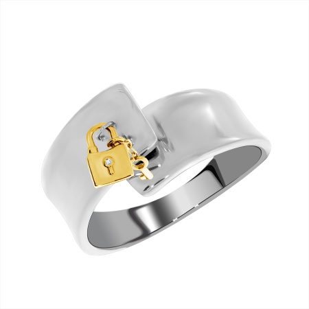 Кольцо из серебра с фианитами со скидкой