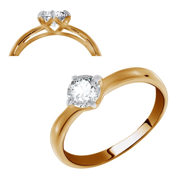 Купить кольцо из серебра с фианитами в интернет-магазине KRASNOE