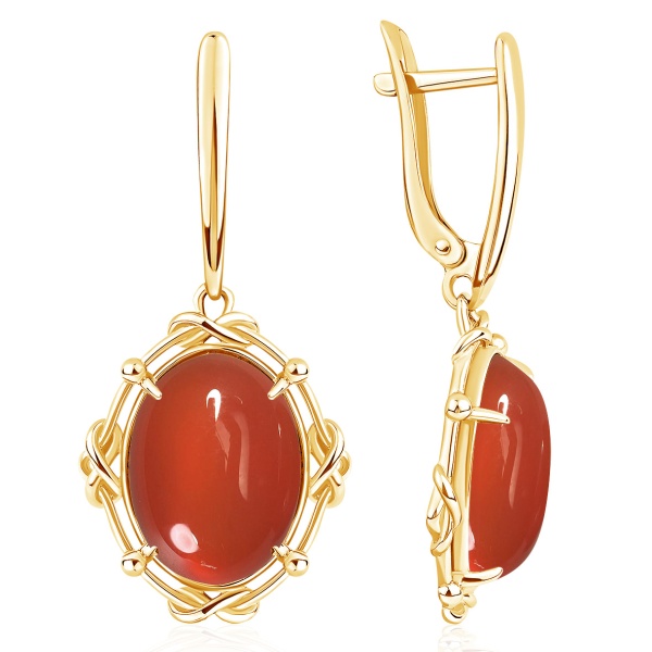 Серьги из серебра с сердоликом