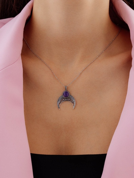 Купить подвеска из серебра с чароитом