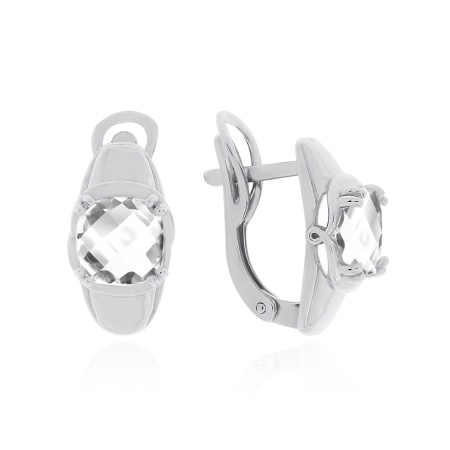 Серьги из серебра с горным хрусталём