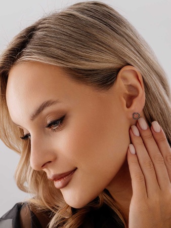 Пусеты из серебра с ситаллами со скидкой