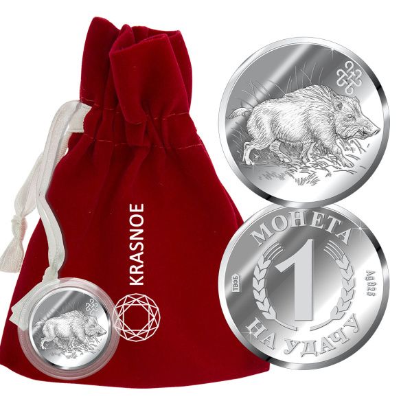 Серебряная монета с изображением Кабана. Символ года Серебряная монета с изображением Кабана. Символ года