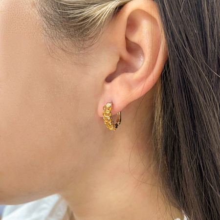 Серьги из серебра с цитринами со скидкой