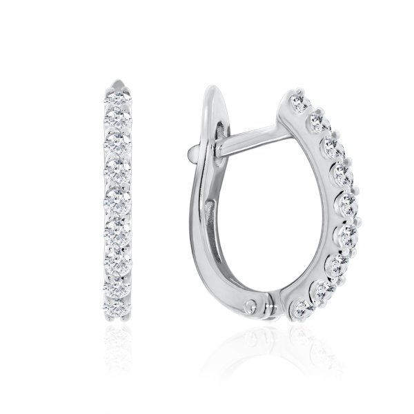 Серьги из серебра с фианитами