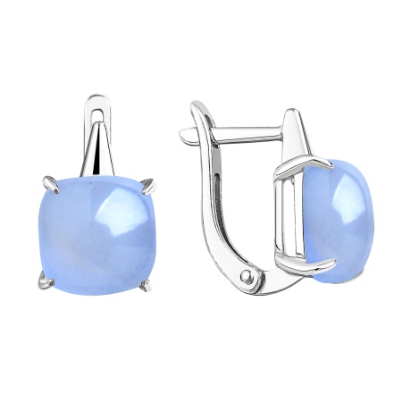 Серьги из серебра с малахитом 2340605041-70 от KRASNOE, металл Серебро, вставка Халцедон