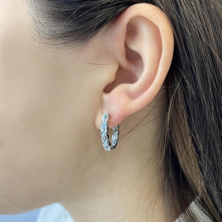 Серьги из серебра с топазами