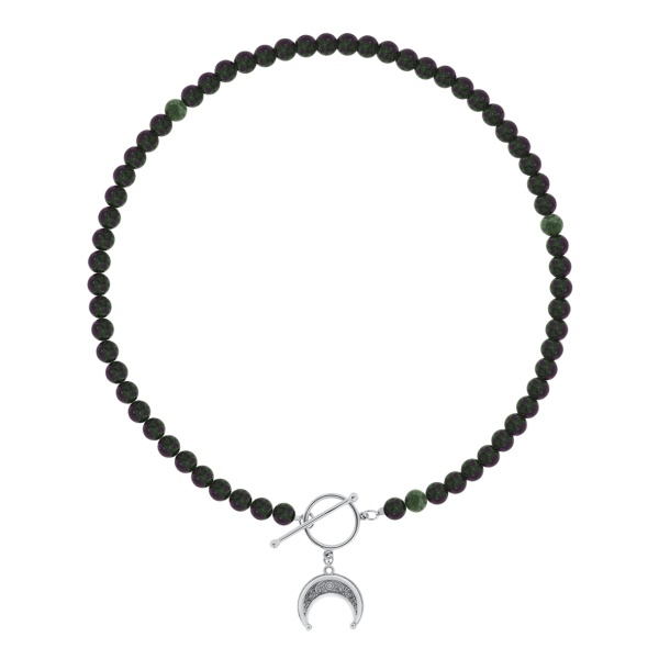 Бусы из серебра с рубин-цоизитами 8340591848-50