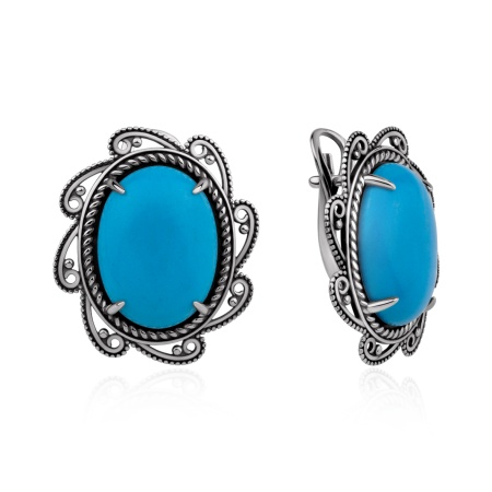 Серьги из серебра с бирюзой