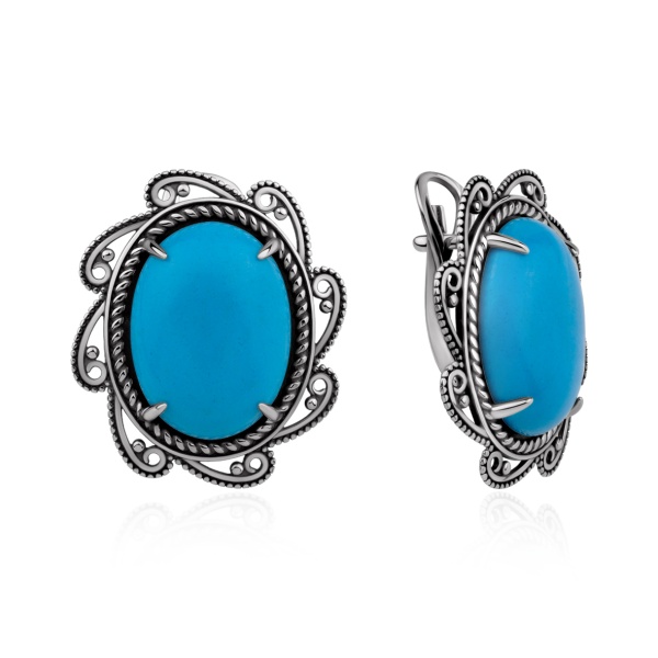 Серьги из серебра с бирюзой