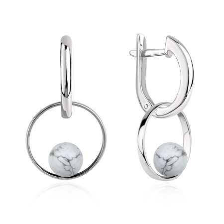 Серьги из серебра с кахолонгом