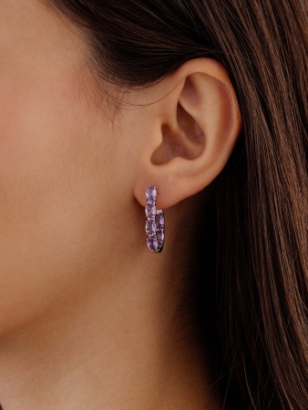 Серьги из серебра с аметист