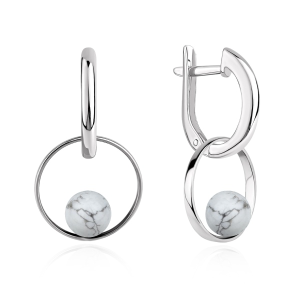 Серьги из серебра с кахолонгом