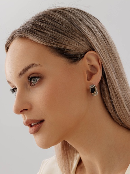 Серьги из серебра с агатами
