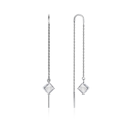 Серьги из серебра с горным хрусталем Серьги из серебра с горным хрусталем