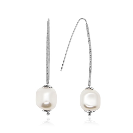 Серьги из серебра с жемчугом со скидкой
