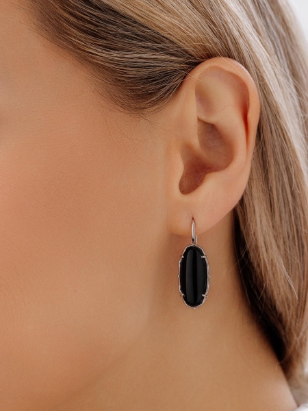 Серьги из серебра с агатами 2340395775-20 от KRASNOE, металл Серебро, вставка Агат