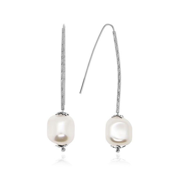 Серьги из серебра с жемчугом со скидкой