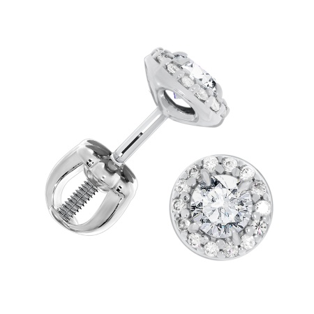 Пусеты из серебра с фианитами П340204140л от KRASNOE, металл Серебро, вставка Фианит